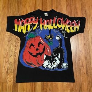 Vintage 1996 Single Stitch Happy Halloween T-shirt